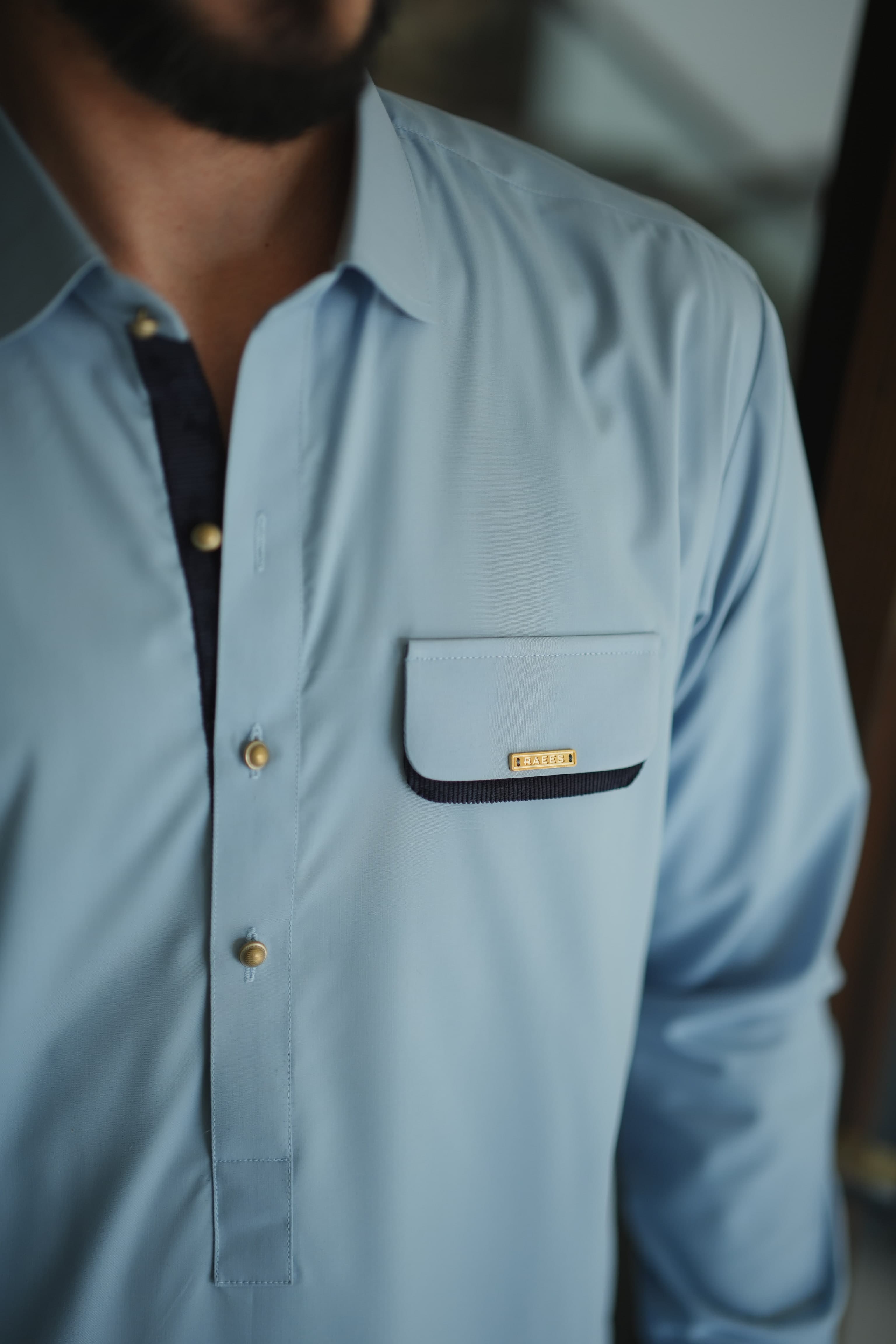 Pastel Blue Kameez Shalwar