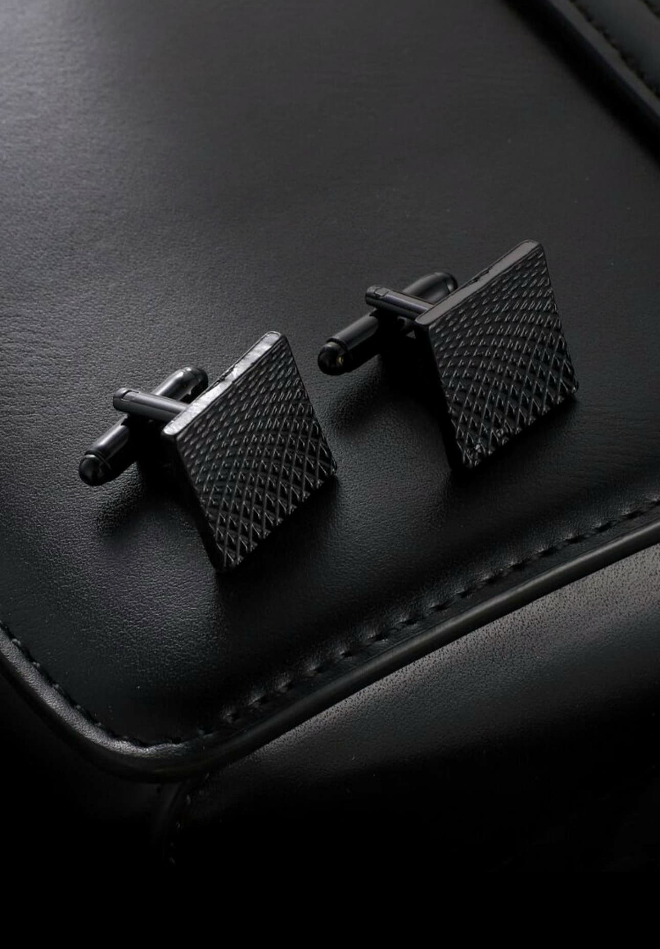 Black Geometric Cufflinks