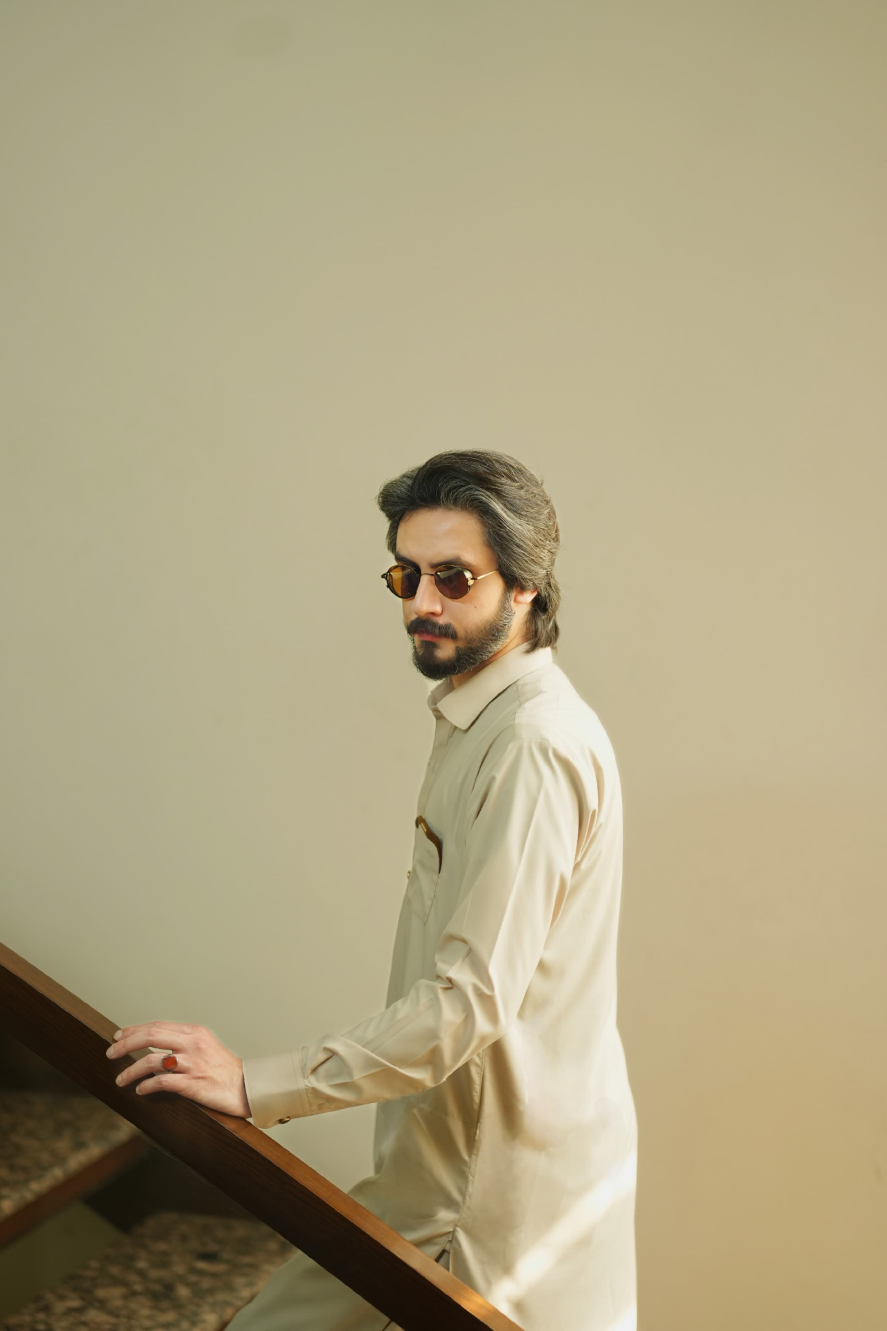 Pale Beige Kameez Shalwar