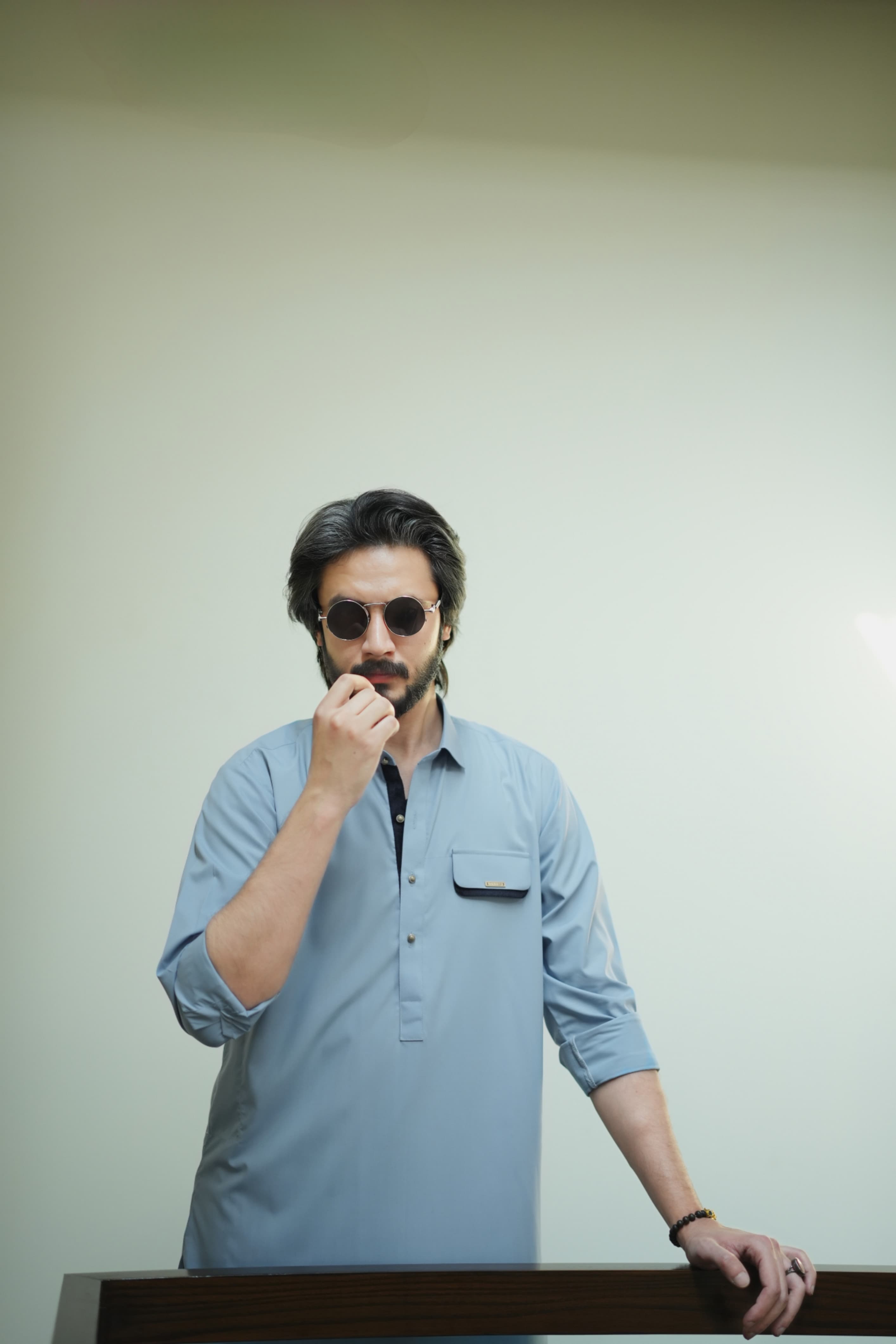 Pastel Blue Kameez Shalwar