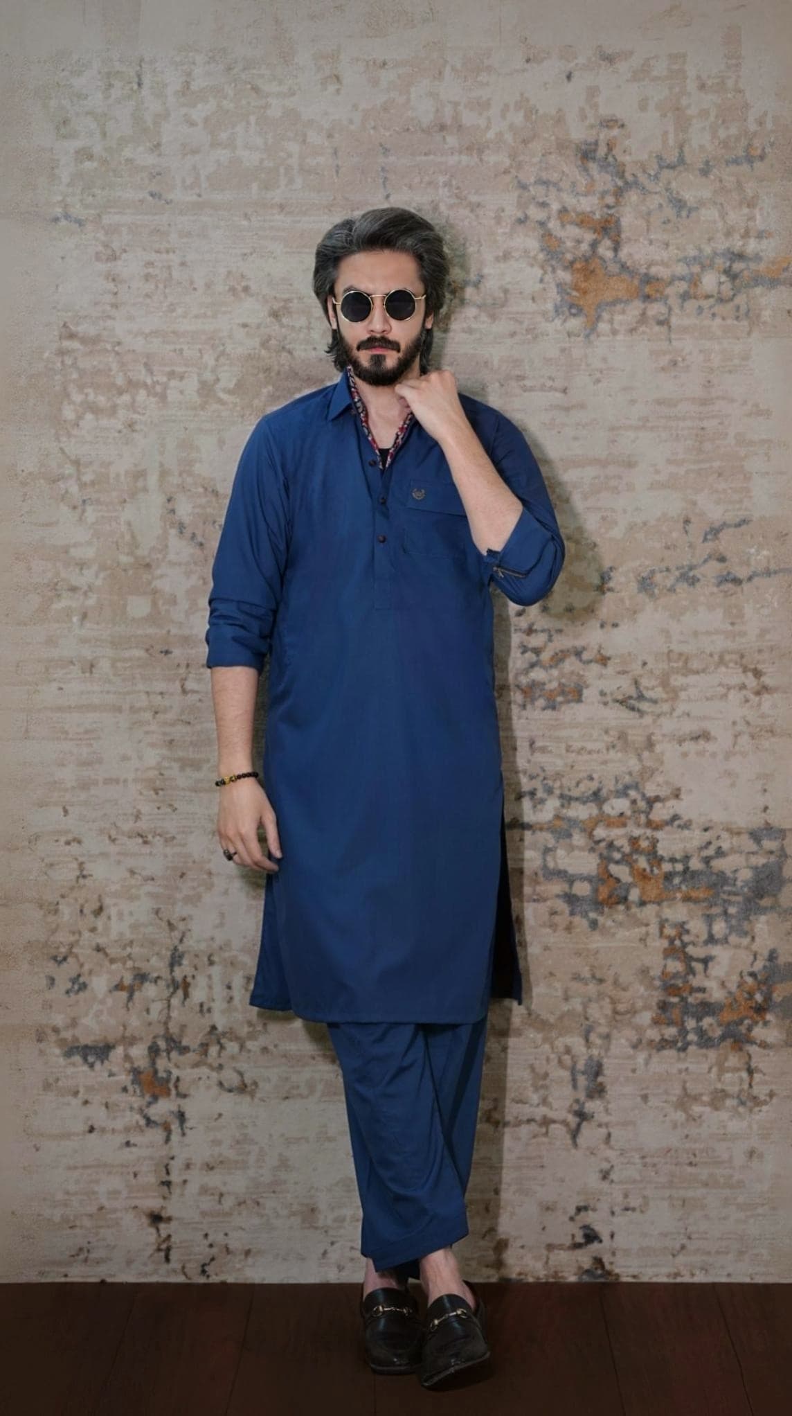 Prussian Blue Kameez Shalwar