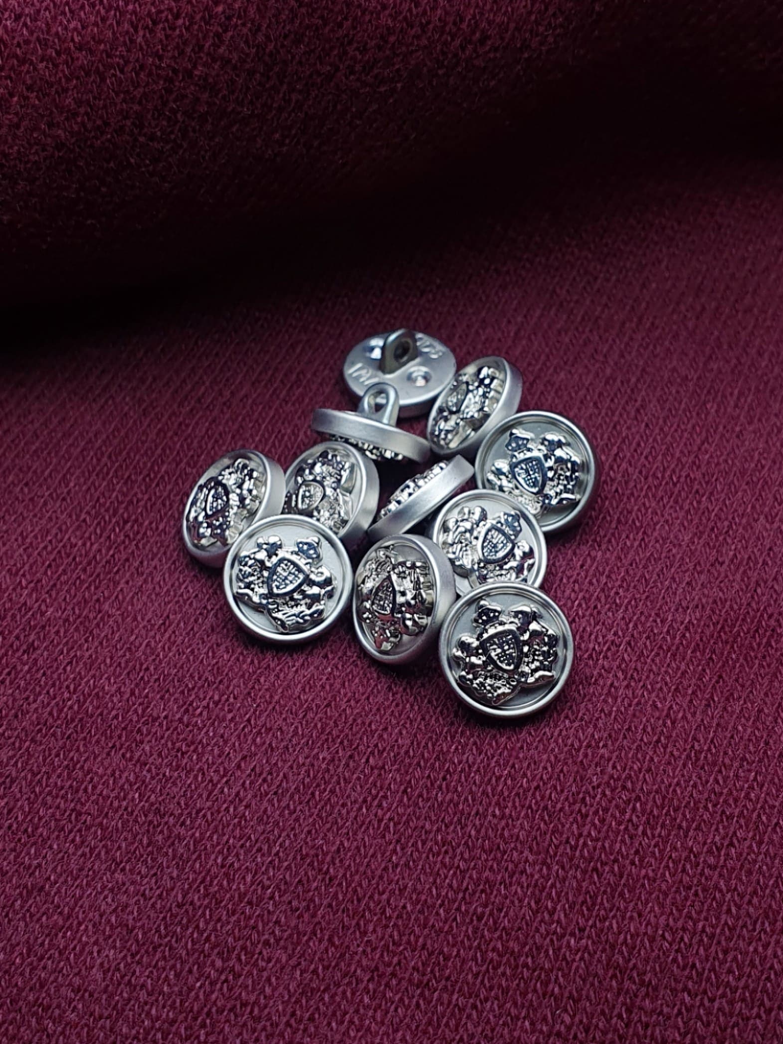 White Equines Metal Button