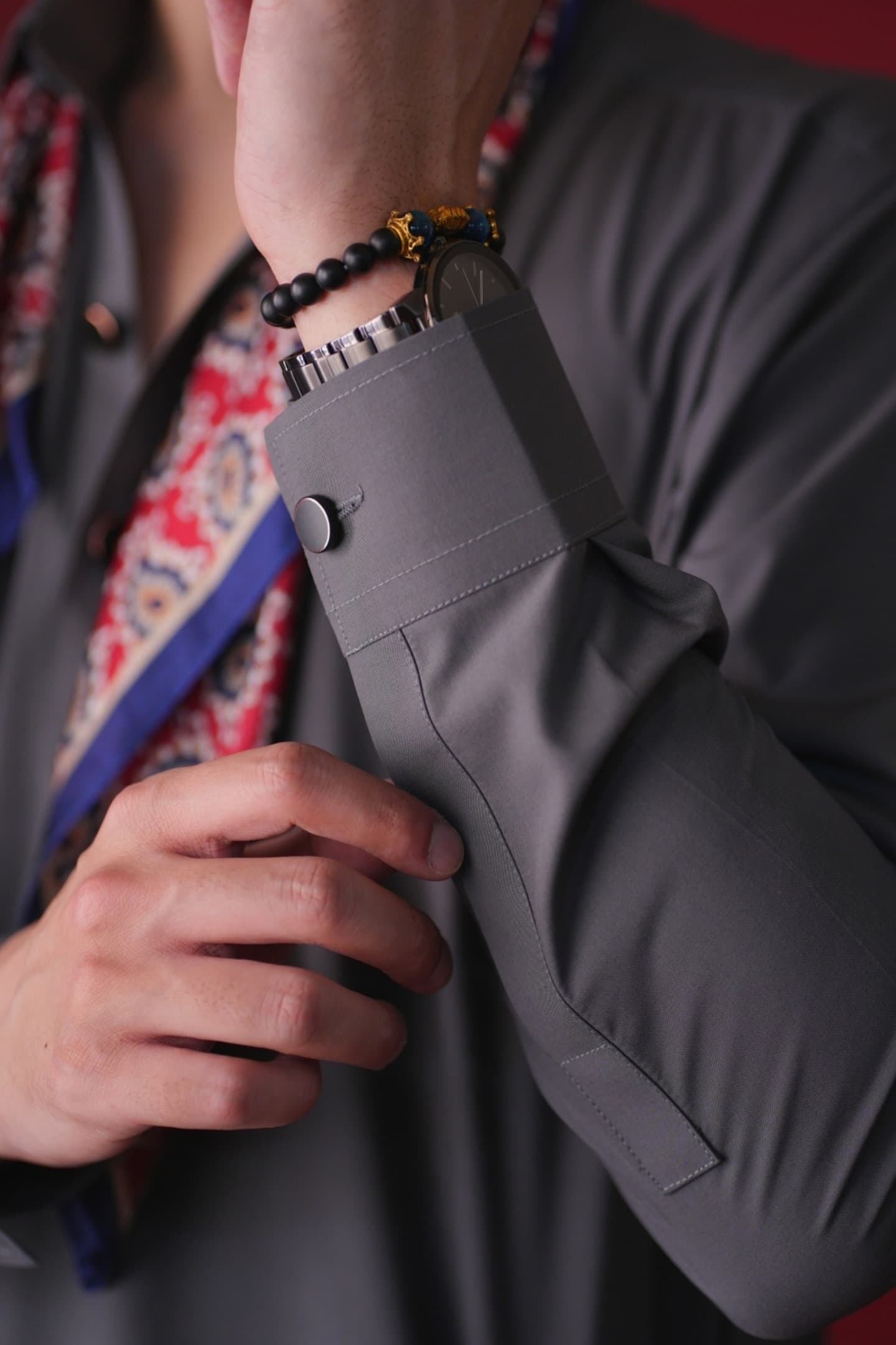 Dark Gray Kameez Shalwar