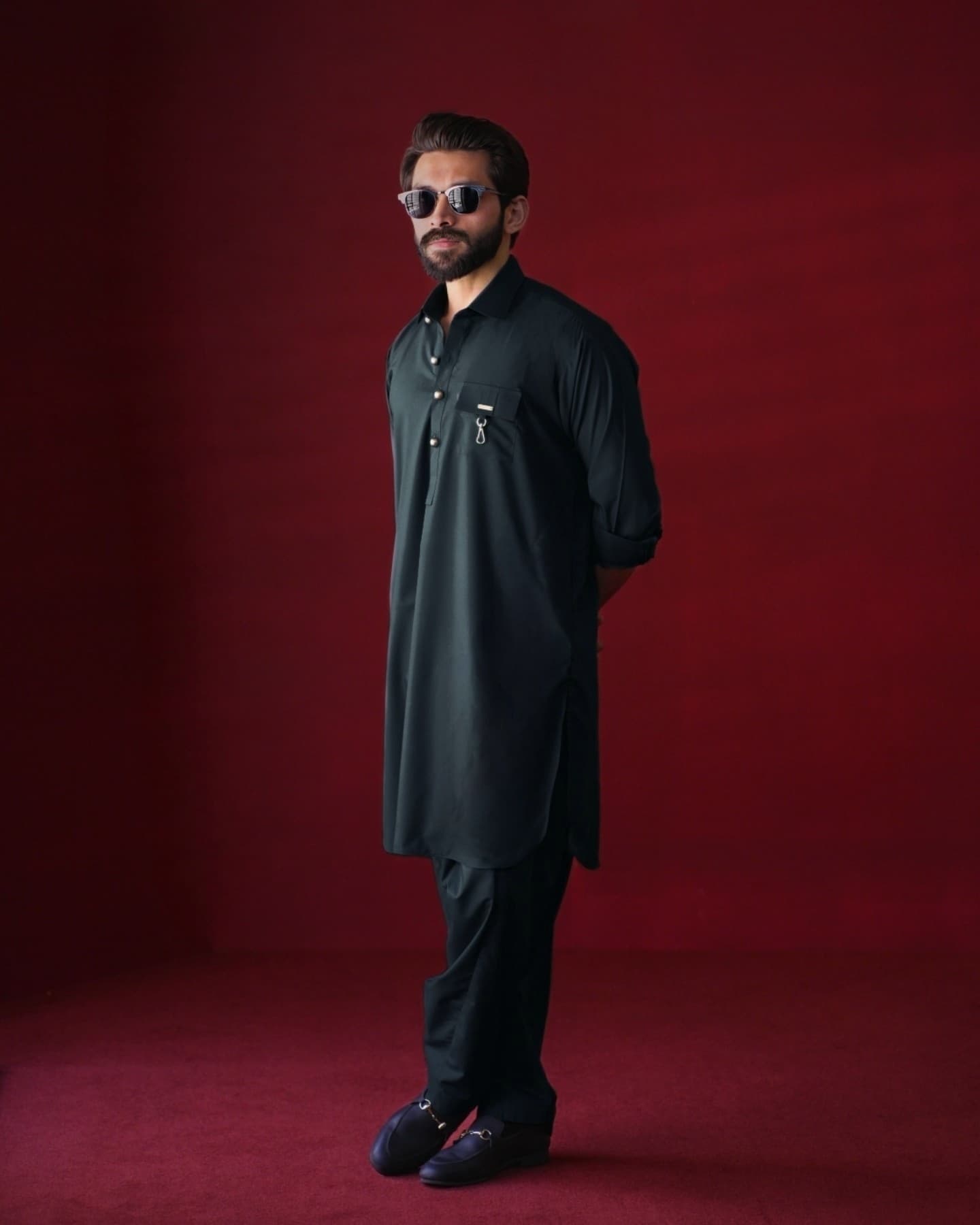 Elite Teal Green Kameez Shalwar