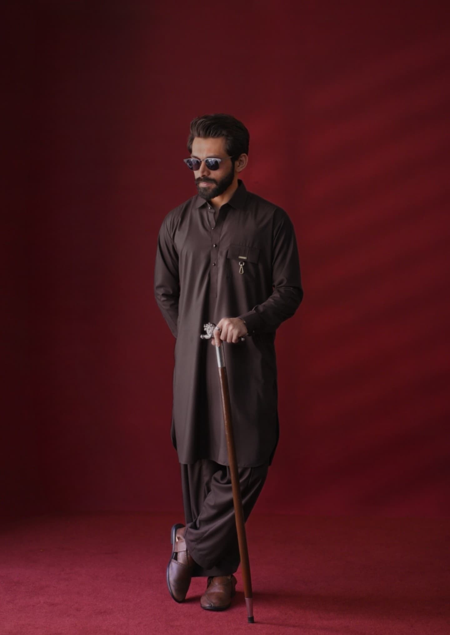 Woody Brown Kameez Shalwar
