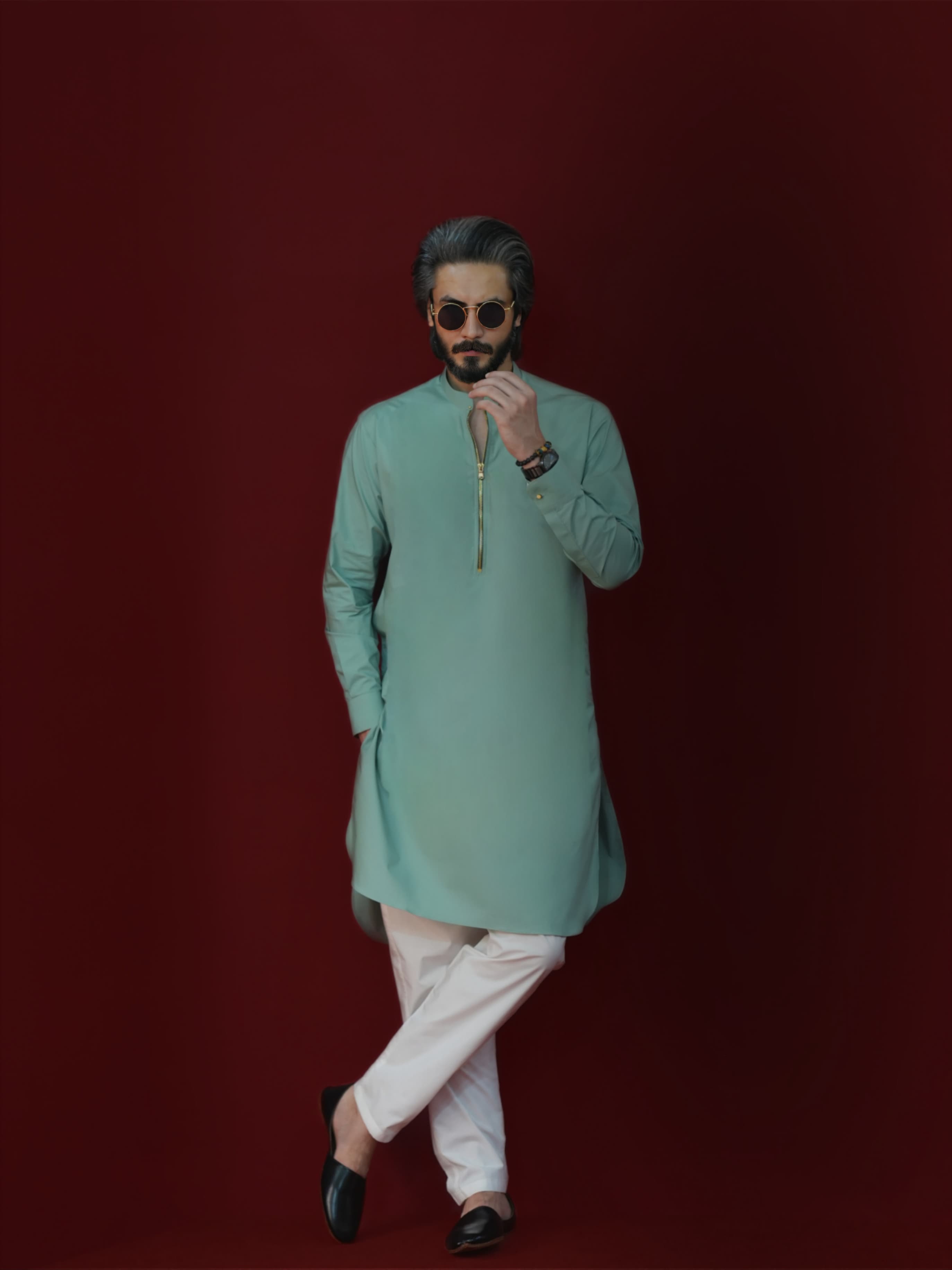 Cyan Blue Kurta