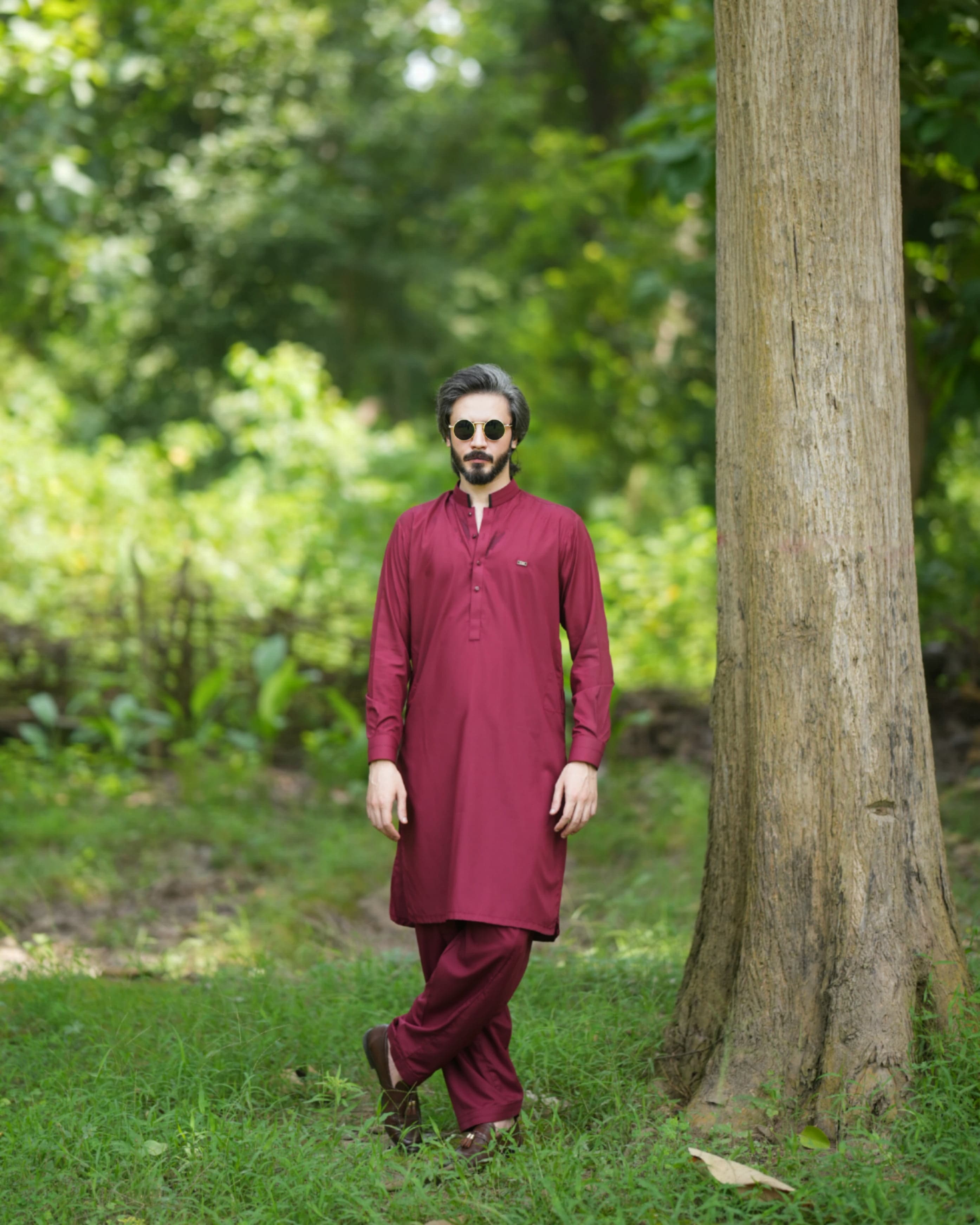Cherry Red Kameez Shalwar