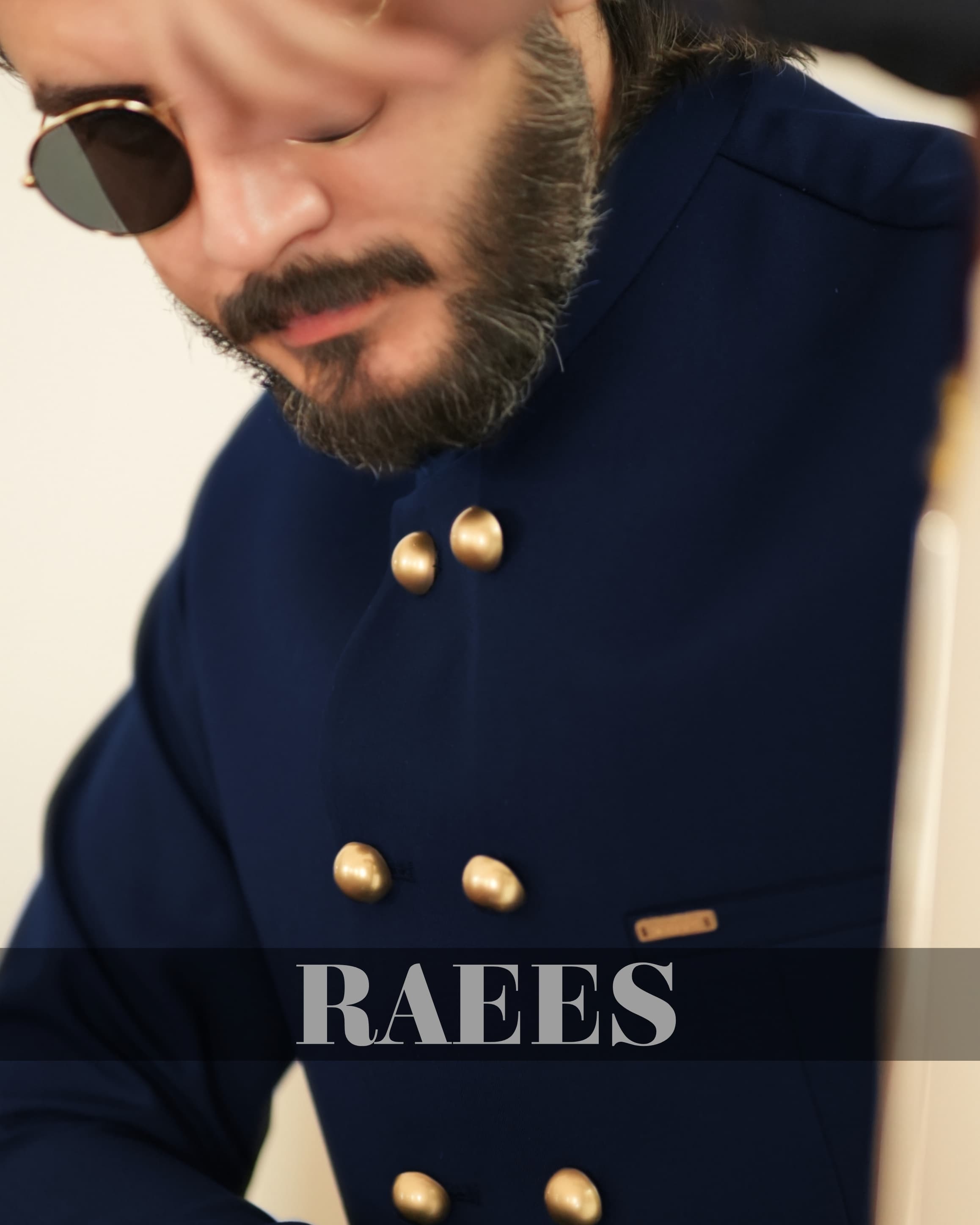 Blue Double Breasted Waistcoat