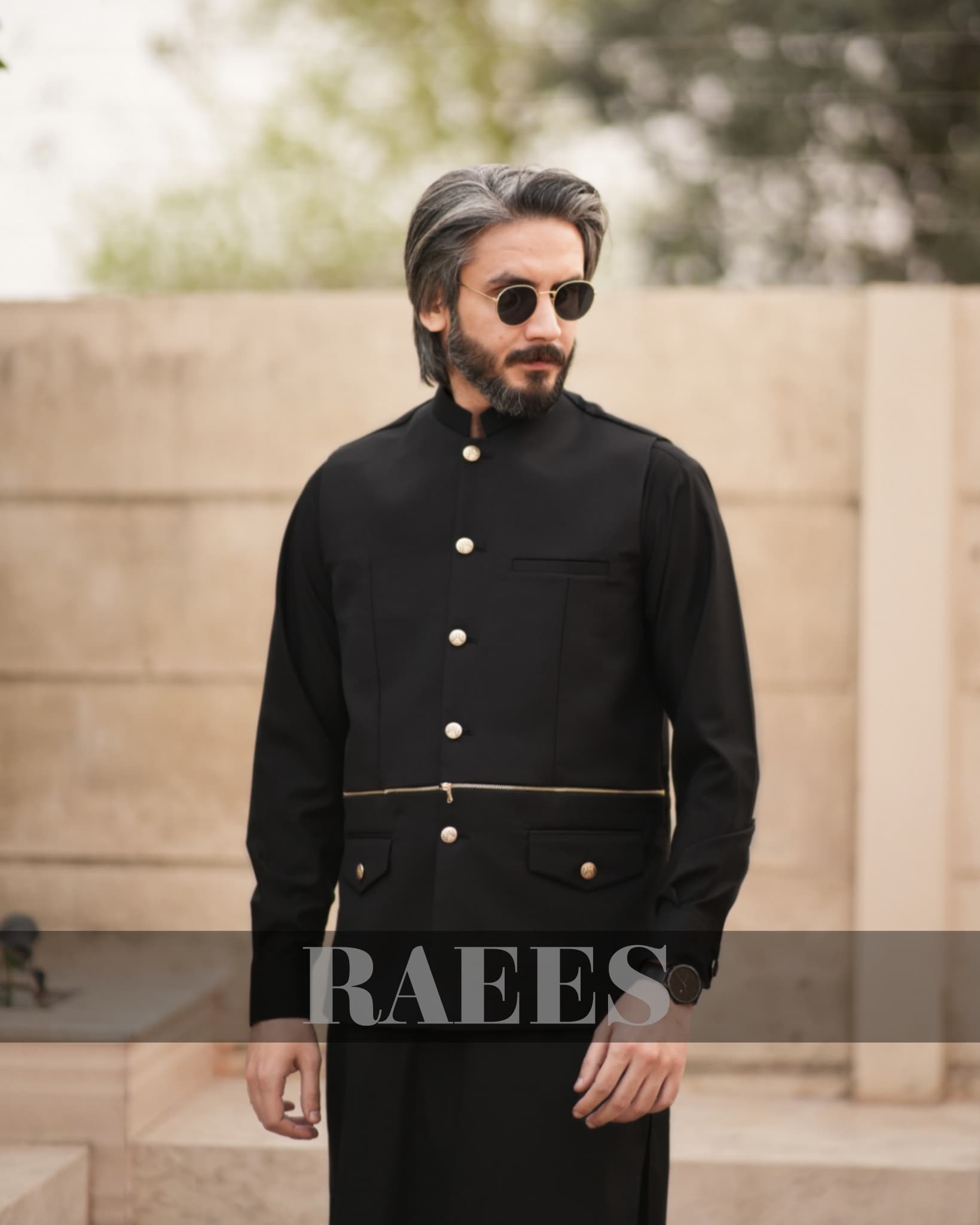 Black Zipper Waistcoat