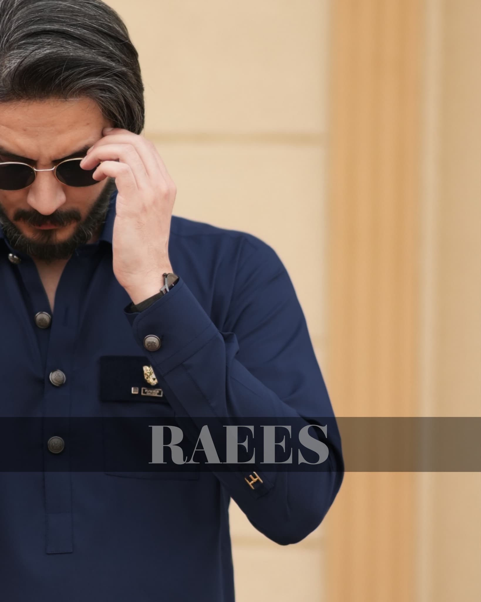 Raees Blueline Kameez Shalwar