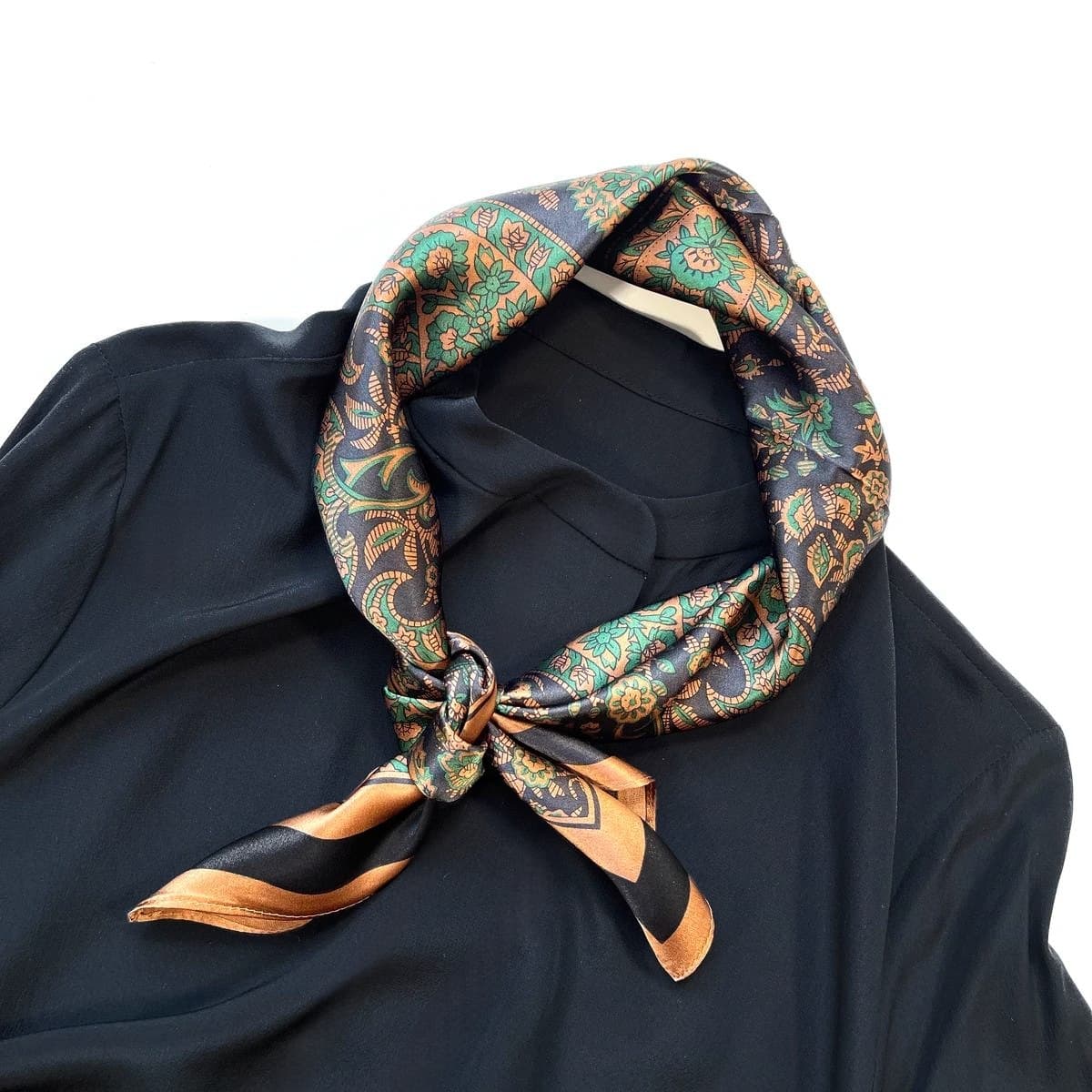 Orange Paisley Silk Scarf