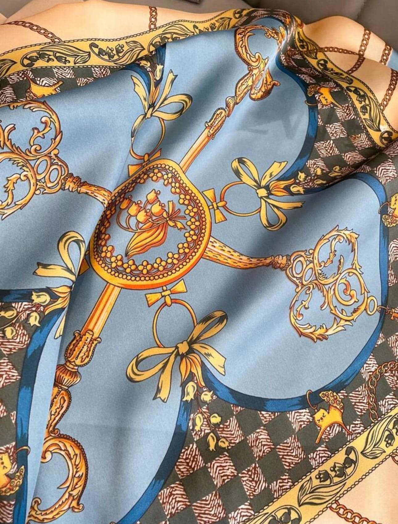 Chain Printed Silk Scarf