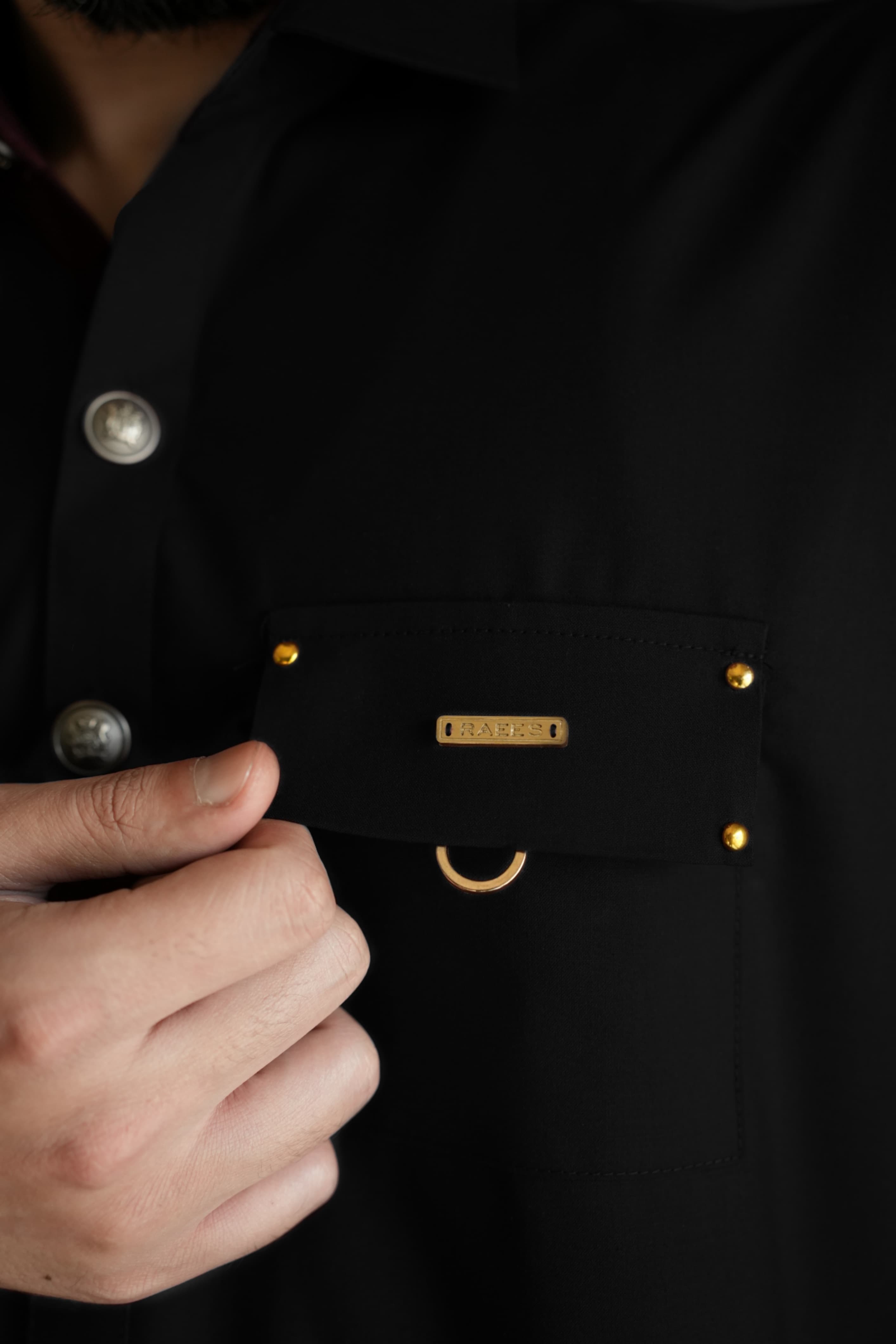 Jet Black Kameez Shalwar